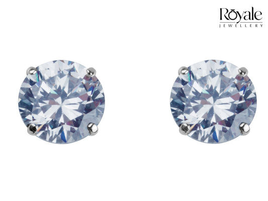 9ct White Gold and Cubic Zirconia Stud