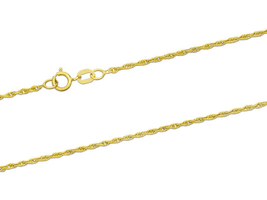 9ct Yellow Gold  Rope 1.2mm Chain 45cm